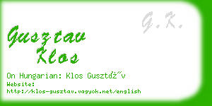 gusztav klos business card